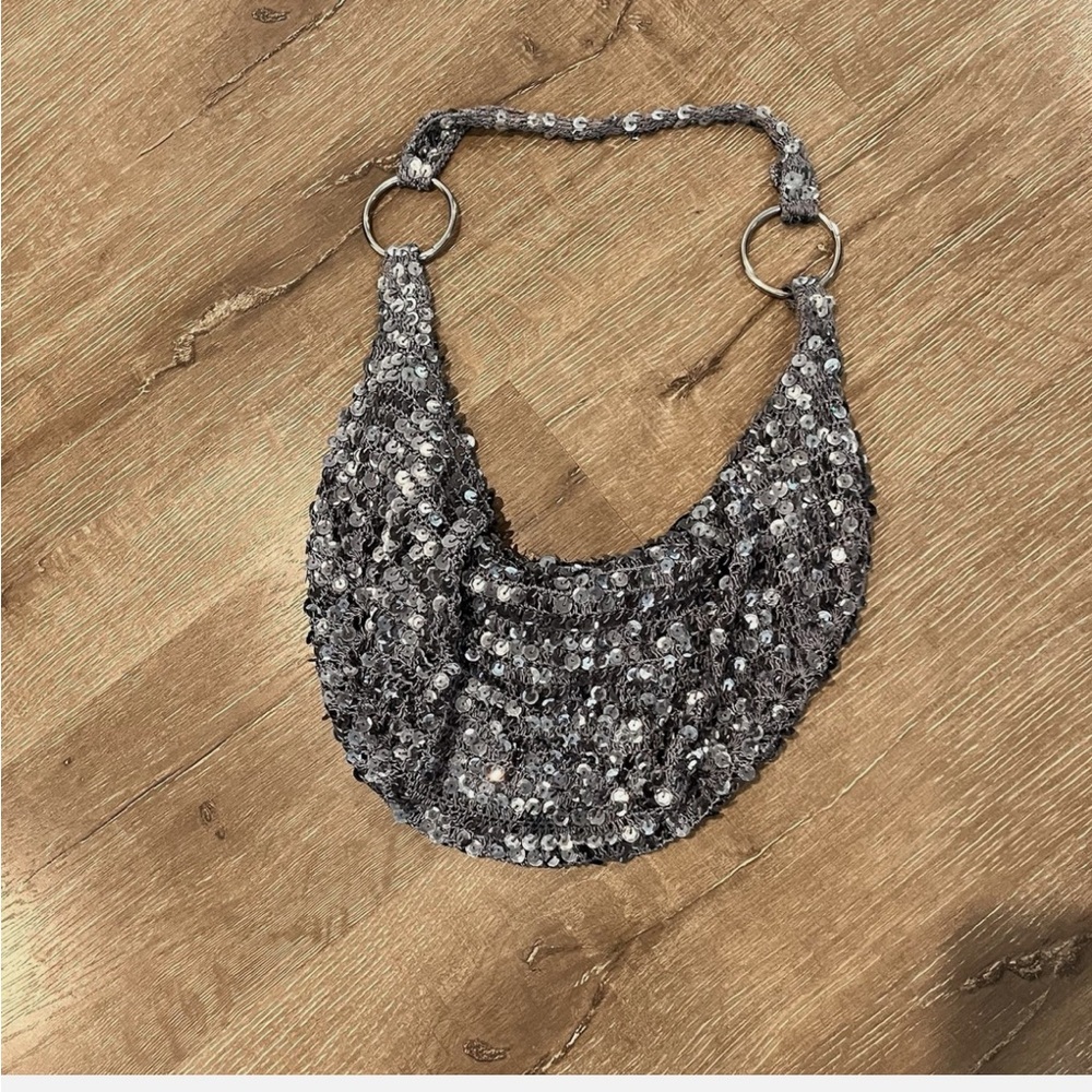 Bisou bisou Silver Sequin bag
